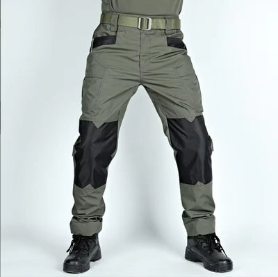 Pantalon Cargo Militaire + Ceinture Résistant pour Homme (Couleur vert Olive)